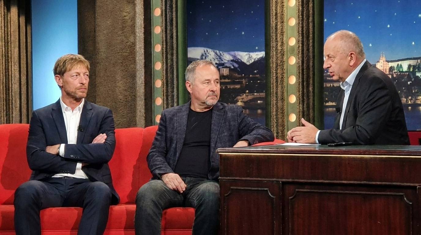 Karel Janeček a Tomáš Salomon ve studiu Show Jana Krause